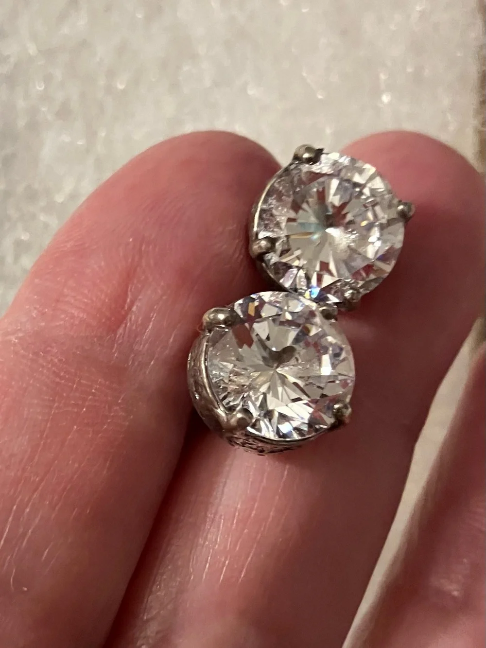 Retired Silpada Crown Jewels  Stud Earrings - Silver - Picture 9 of 12